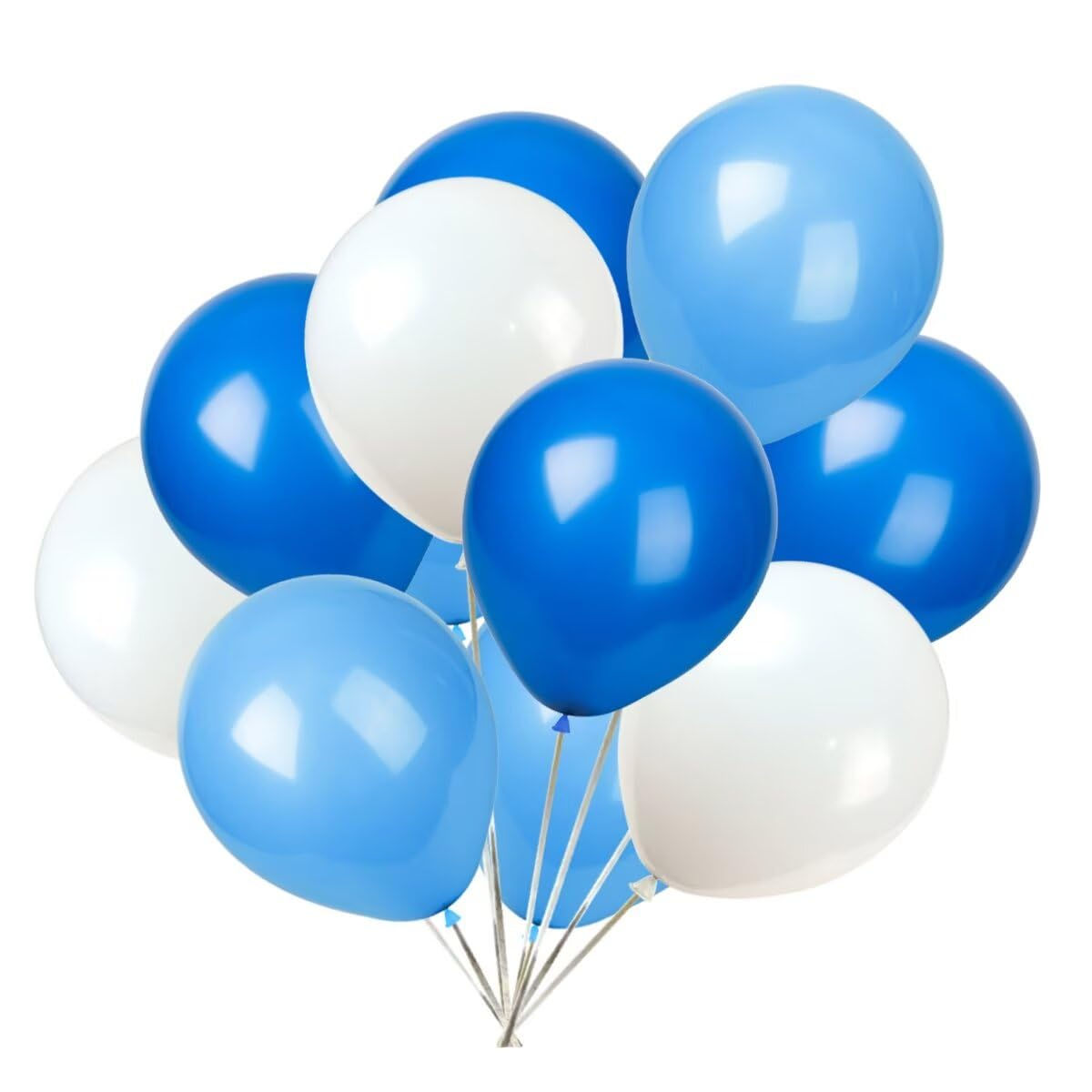 KADBANER White Blue Light Blue Balloons,100 Pack 12 Inch Latex Balloons