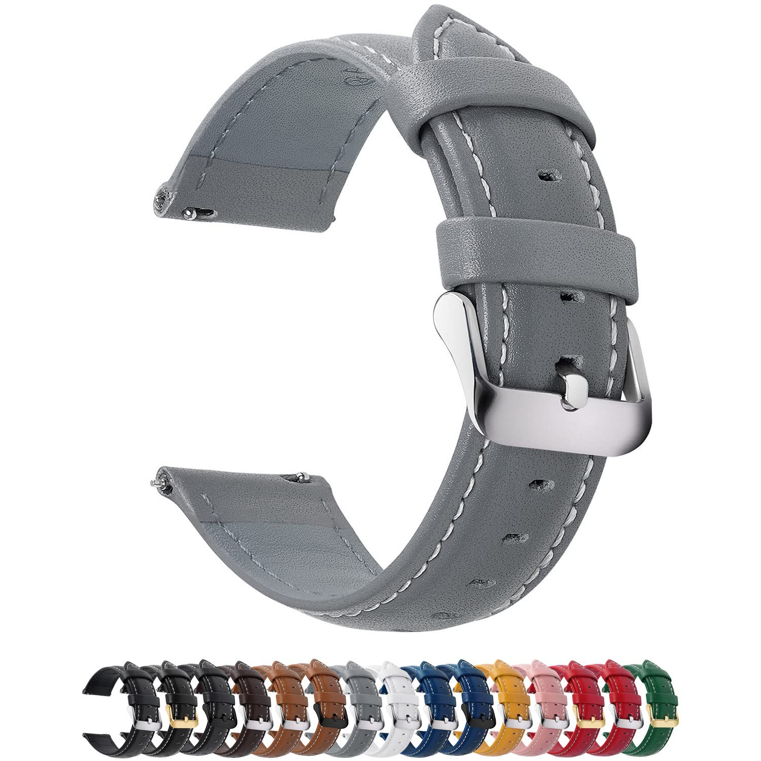 Fullmosa Watch Band, Quick Release Leather Watch Strap for Men Women, Replace...