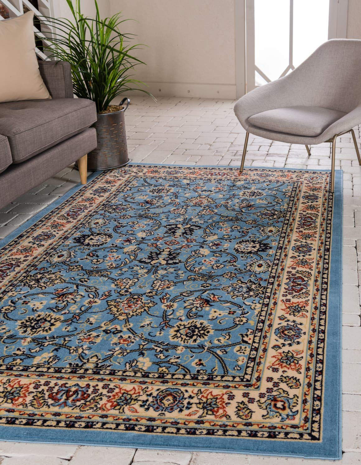 Unique Loom Sialk Hill Collection Area Rug - Washington (9' x 12' Rectangle L...