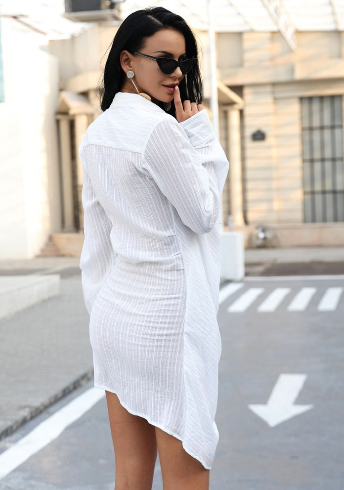 Thumbnail: Kendra White Shirt Dress [Imported]