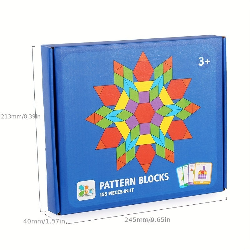 Thumbnail: 155-Piece Large-Scale Wooden Geometric Tangram Puzzle Board Toy Set - Develops P