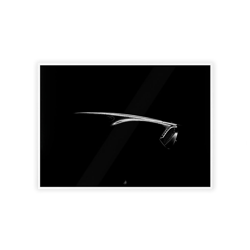 Miniature : Dessin Encadré Bugatti La Voiture Noire, décoration hypercar, blanc