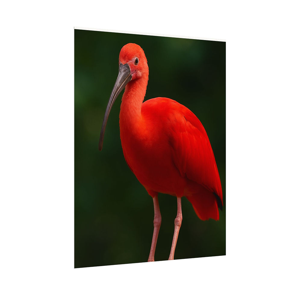 Thumbnail: Art print of a Scarlet Ibis bird from Trinidad on matte paper.