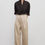 Küçük resim: Spliced Double-Pleat Wide-Leg Trousers Straight-Leg Trousers for Women
