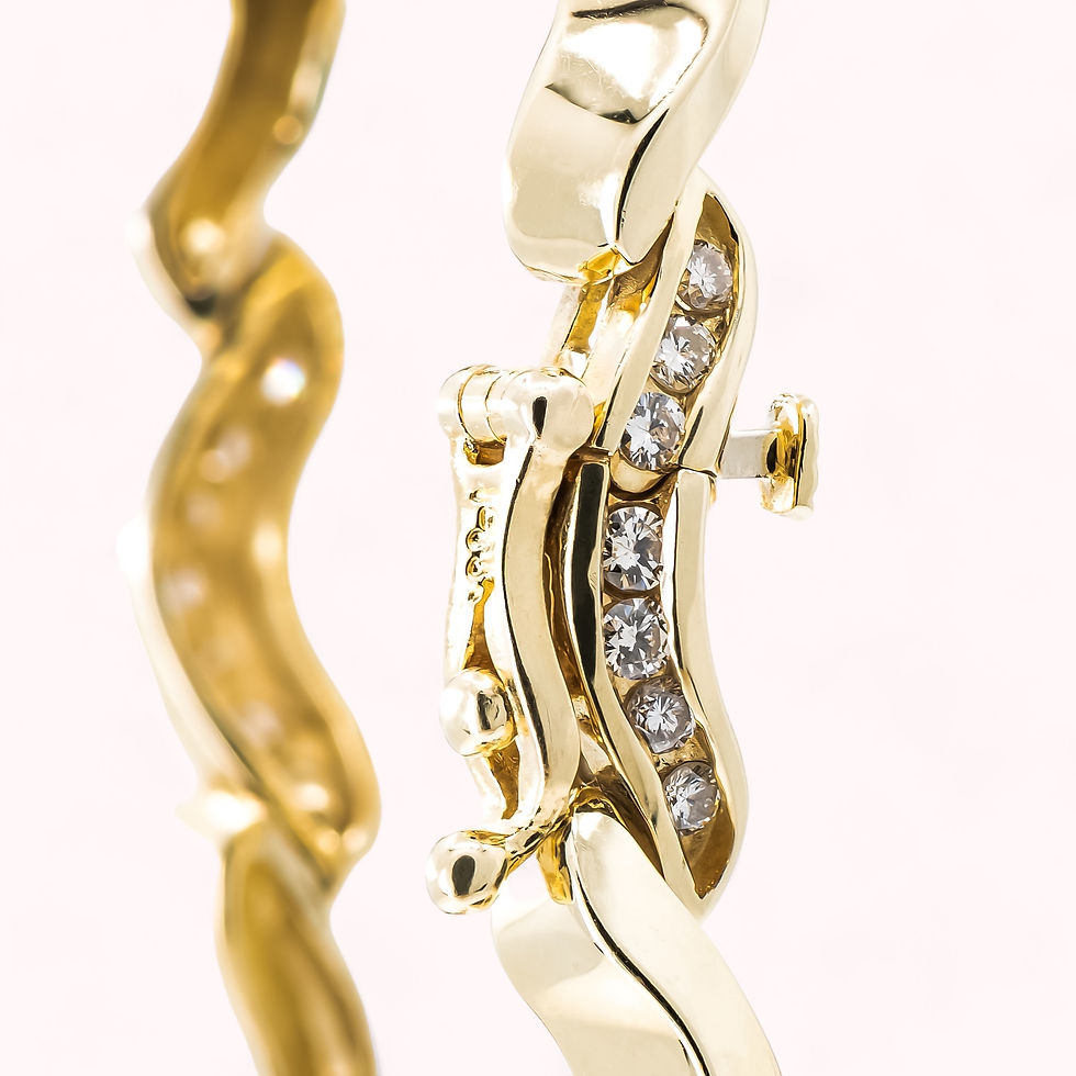 Miniatura: 14K Gold Modern Design Diamond Bracelet