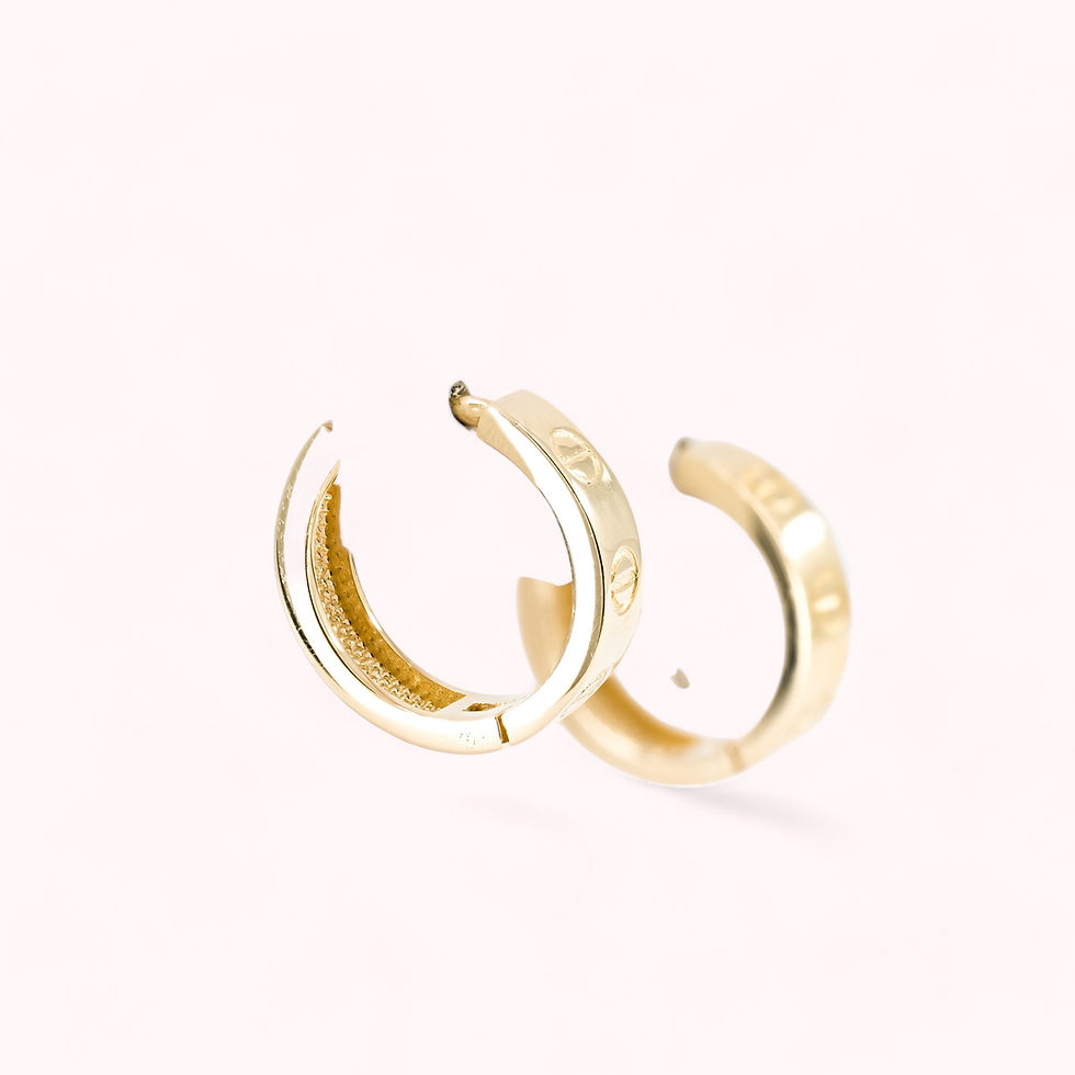 Thumbnail: 14K Gold Small Flushed Screw Hugger Earrings