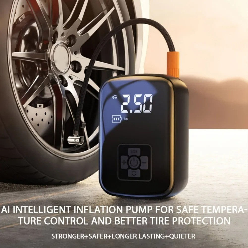 Digital Air Pump Portable LED Wireless Cordless Tire Inflation Car/Bike/Ball
