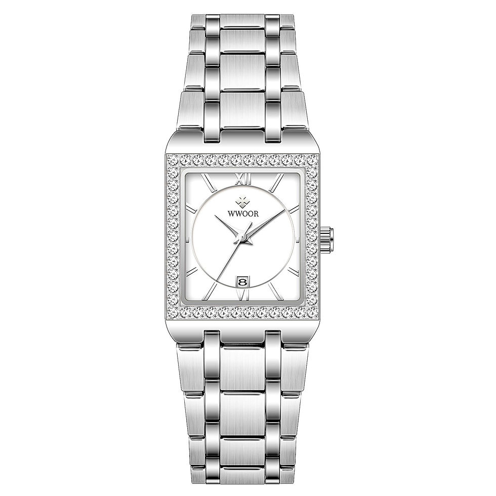Thumbnail: Grip Love Belt Diamond Waterproof Square Steel Band Quartz Women's Watch
