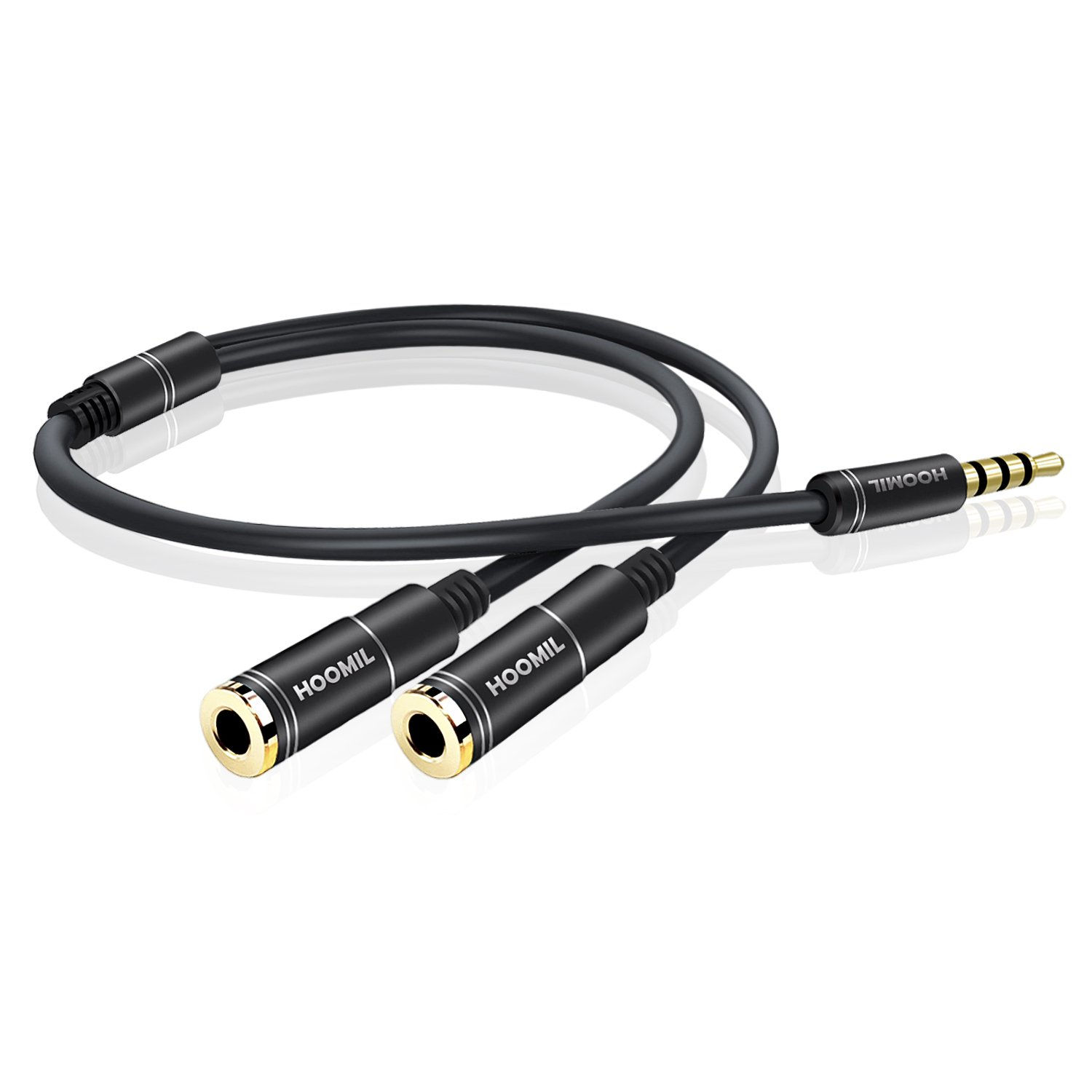 HOOMIL Headphone Splitter 3.5mm Jack Male to 2 Port 3.5mm Female Cable Audio ...