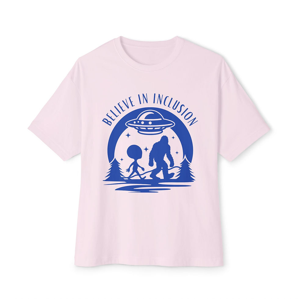 Thumbnail: Believe in Inclusion Unisex Oversized Boxy Tee