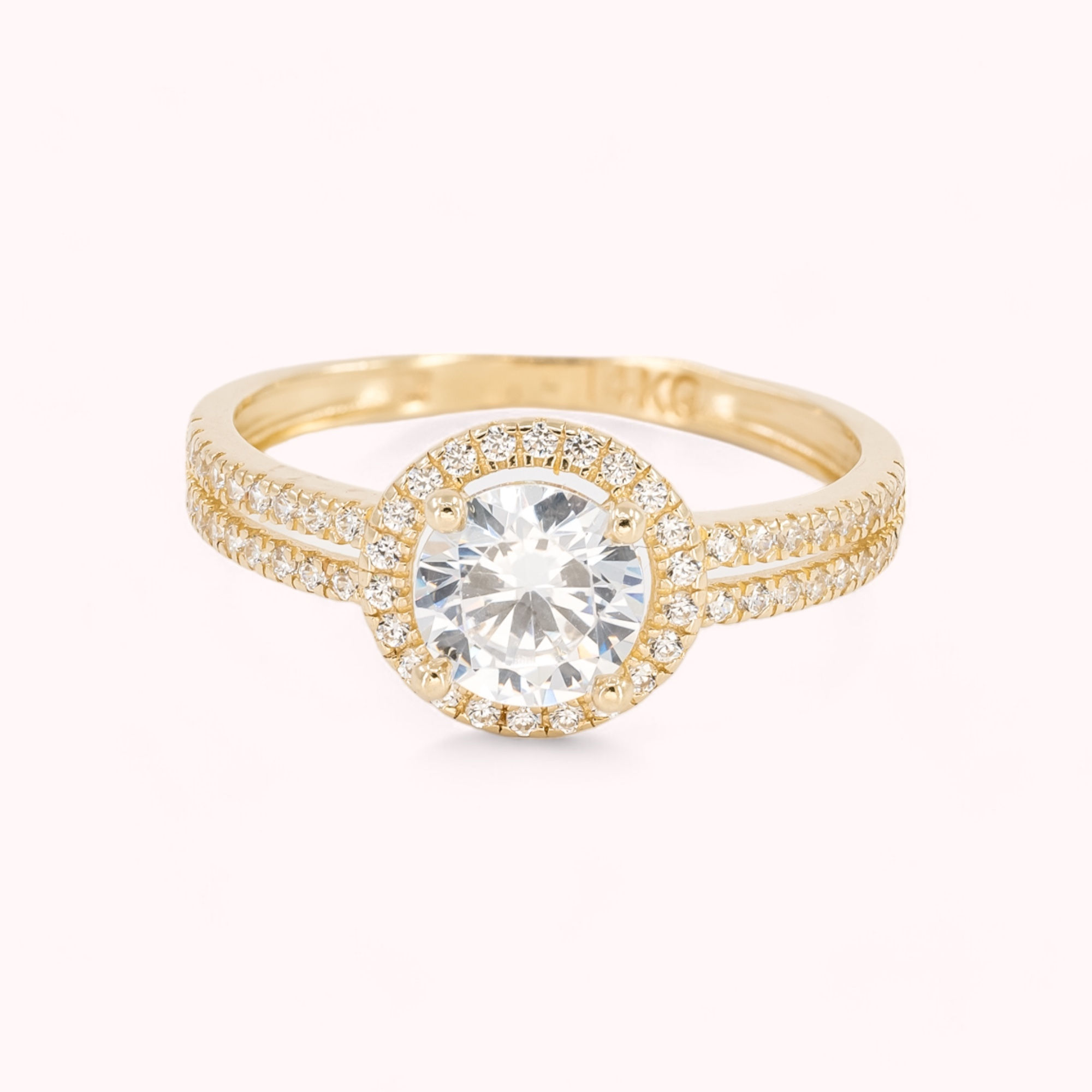 14K Solid Gold Together Dress Ring