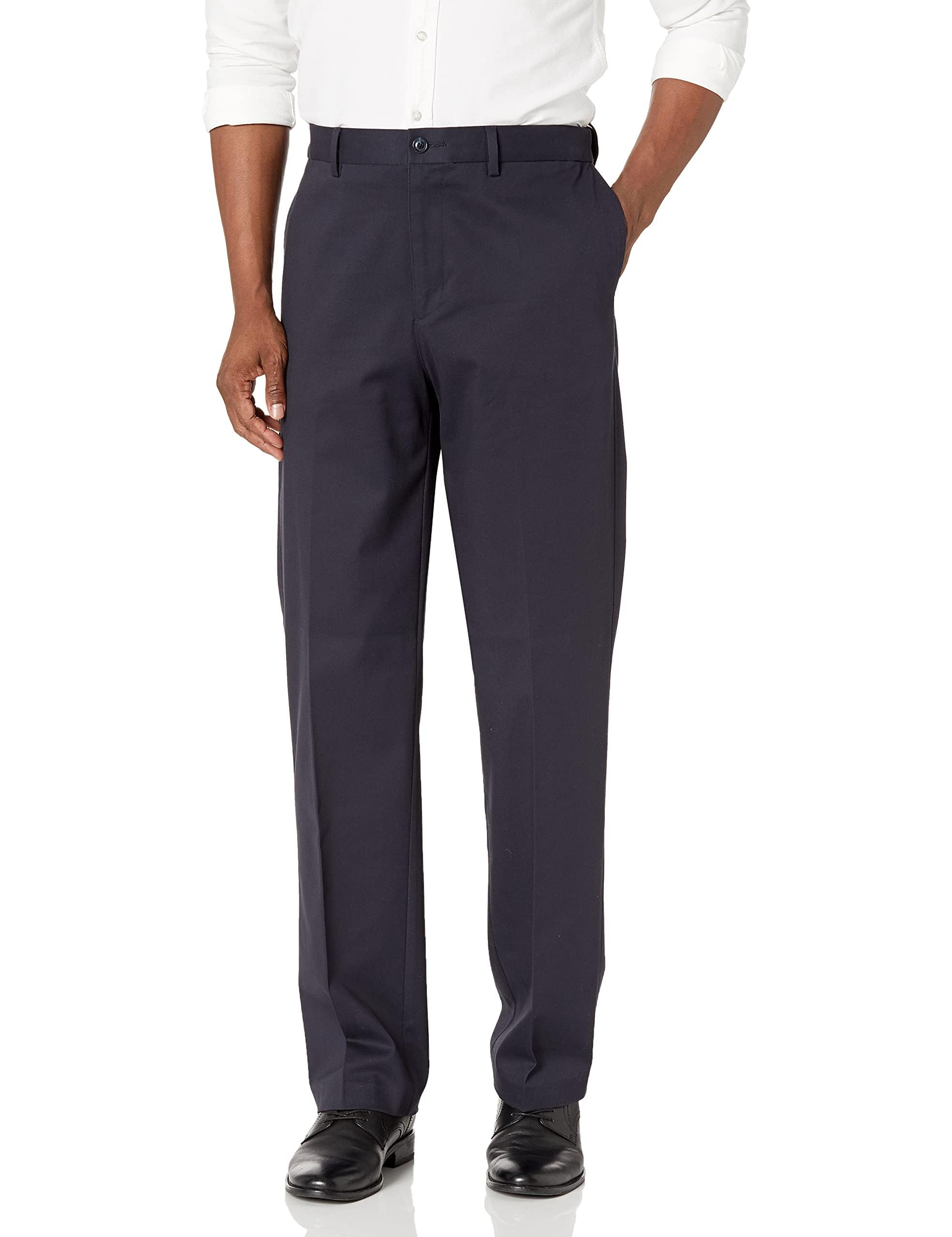 Savane Men's Flat Front Stretch Ultimate Performance Chino Pants with Expanda...
