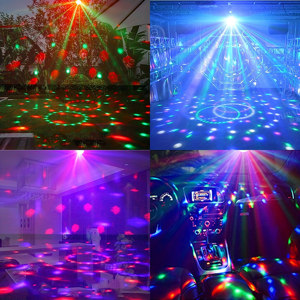 Thumbnail: 1pc Voice-Controlled RGB Disco Ball Light with Remote - 7 Modes, USB Powered, Co