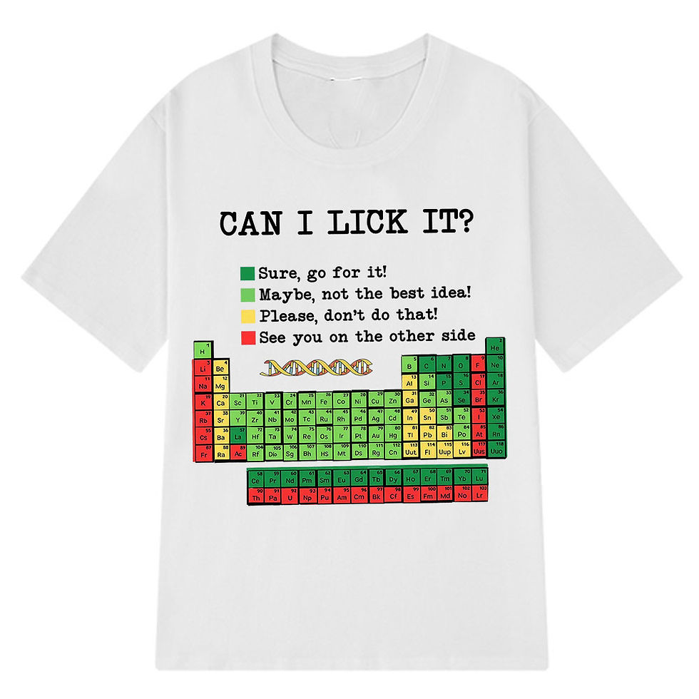Thumbnail: “Can I Lick It?” Chemistry Periodic Table T-shirt – Casual Unisex Summer Tee