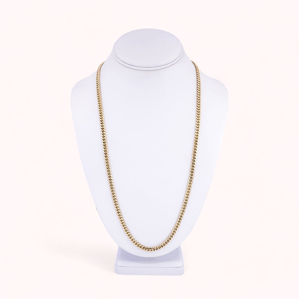 Thumbnail: 14K Gold Close Cuban Link Chain 26"