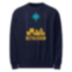 Thumbnail: Bethlehem At Night - Crew neck sweatshirt with star and buildings, 3FoldLoveCo.