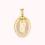 Miniatura: 14K Gold Oval St. Jude Figure Pendant With Tricolor Gold & CCs