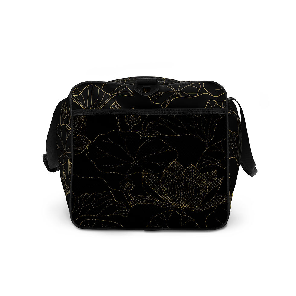 Thumbnail: Black and Gold Lotus Duffle Bag
