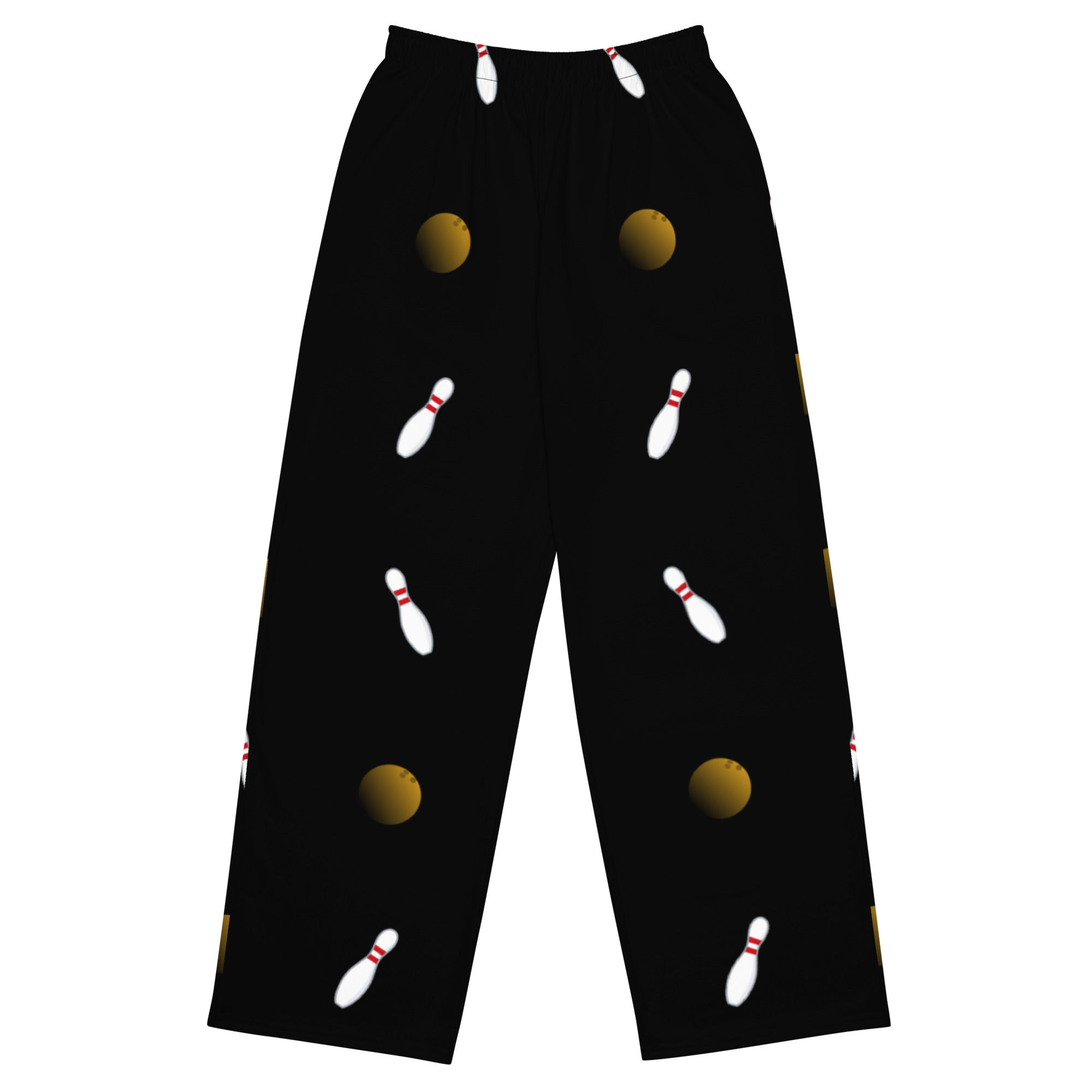 Bowling print unisex wide-leg pants