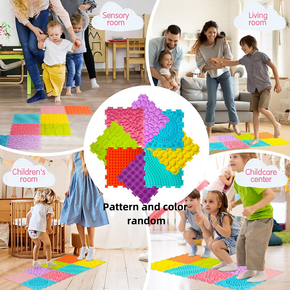 Thumbnail: 6/8pcs Colorful Sensory Mats Set - Fun & Educational Playtime For Kids, Relax & 