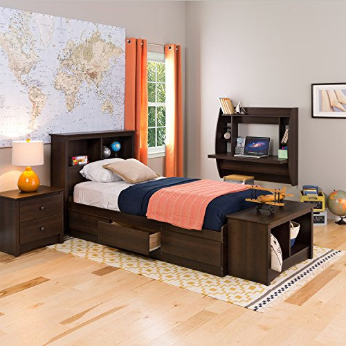 Thumbnail: Prepac Twin Mate's Platform Storage Bed with 3 Drawers, Espresso