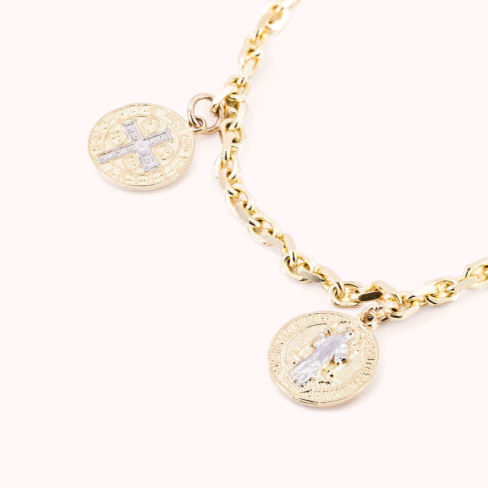 14K Solid Cable Link San Benito Bracelet 7.5"