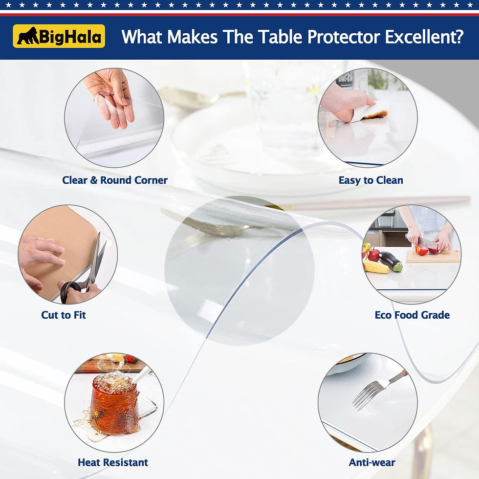 Thumbnail: 30 Inch Round Clear Plastic Tablecloths Cover Furniture Dining Kitchen Coffee...