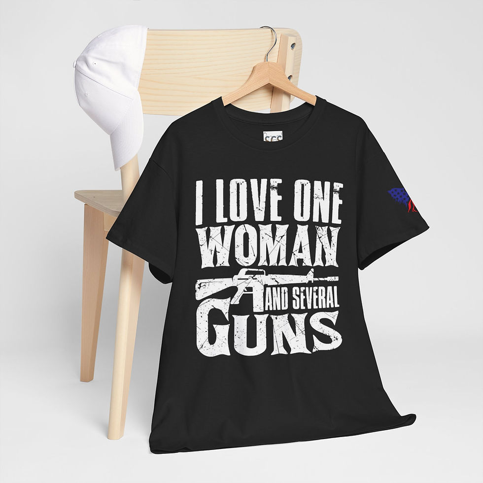 Thumbnail: One Woman and Several Guns Unisex Cotton Tee, Gun Lovers, Gift for Him, Casual