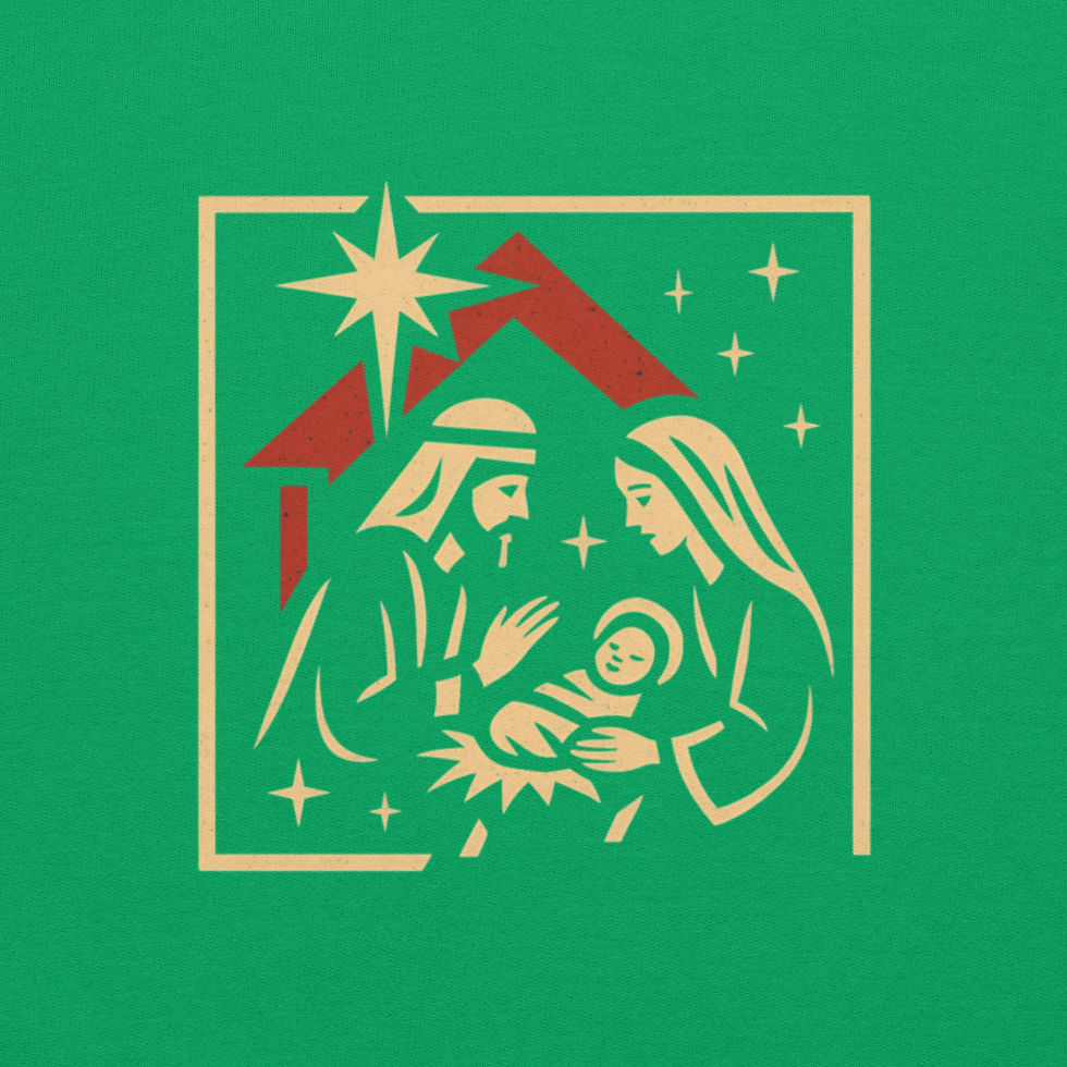 Thumbnail: Nativity scene with Mary, Joseph, and baby Jesus in a stable.