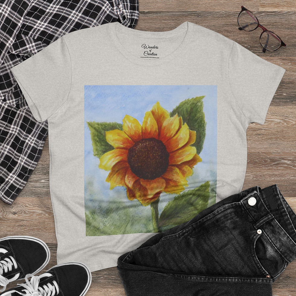 Thumbnail: Sunflower Tee, Sun Flower Lovers, Floral shirt, Botanical t-shirt