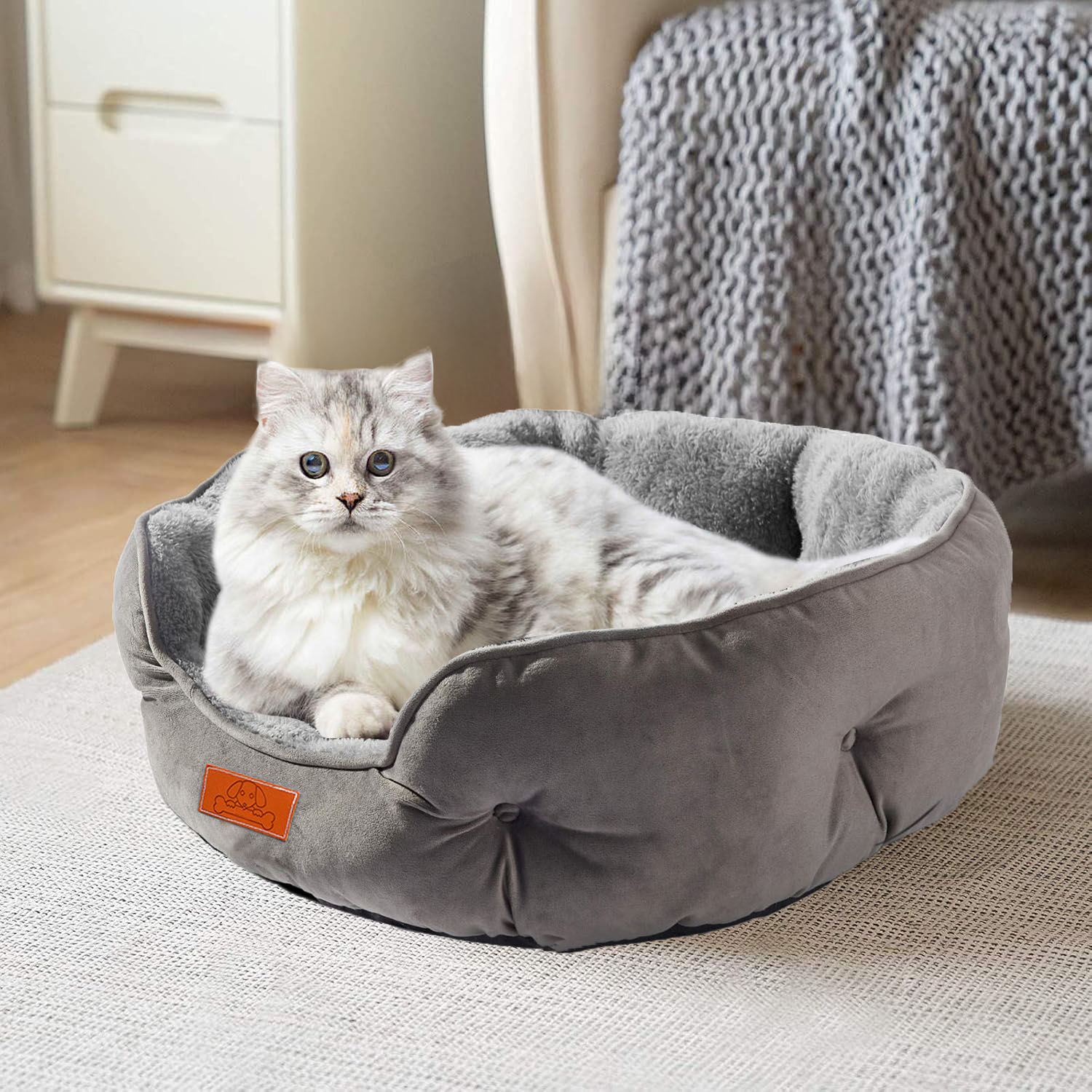 Pet Bed for Small and Large Pets, Soft, Washable, Non-Slip Base, Water Resistant