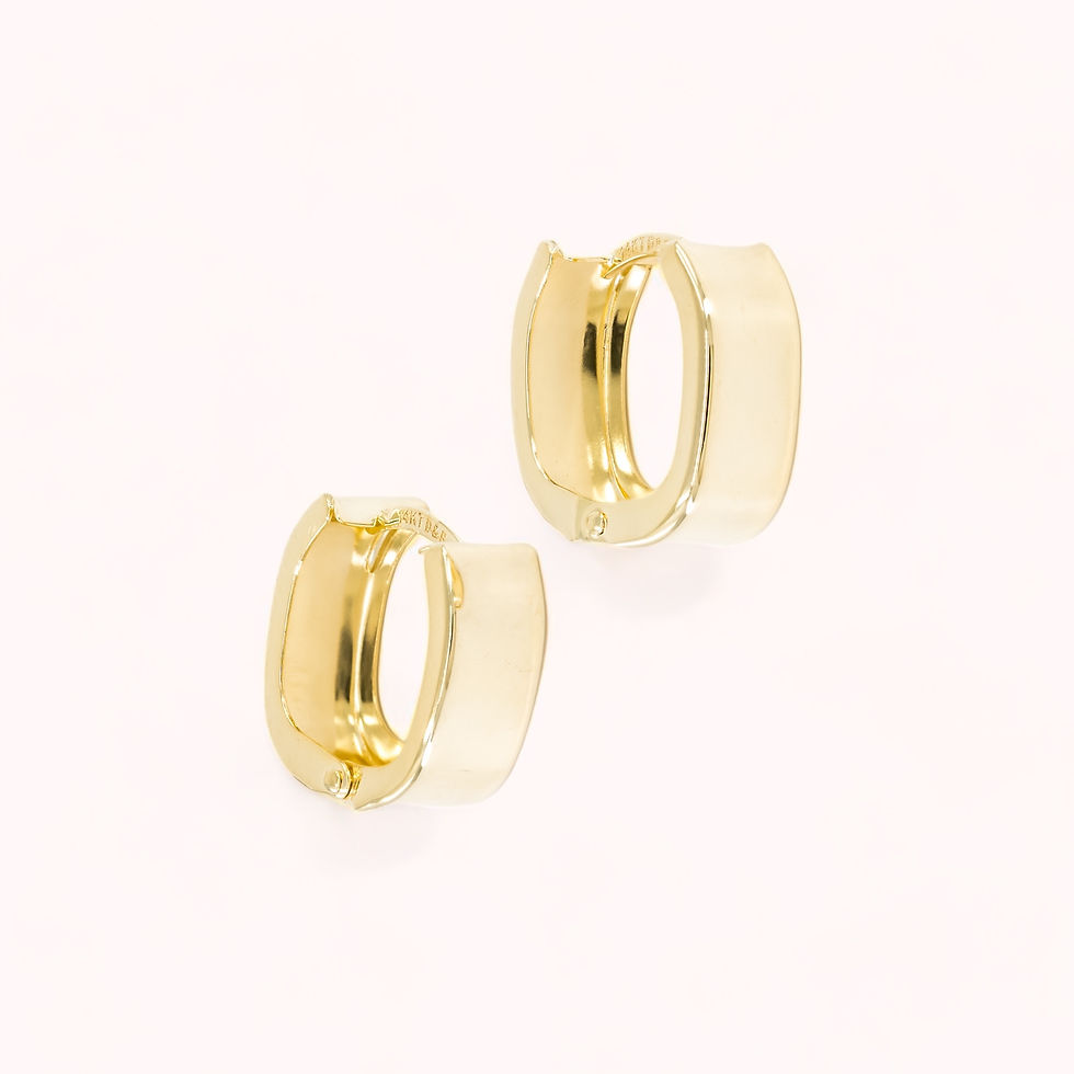 14K Classic Squared Huggie Earrings