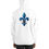 Thumbnail: White hoodie with blue Fleur De Lis- Unisex hoodie logo on the back, 3FoldLoveCo.
