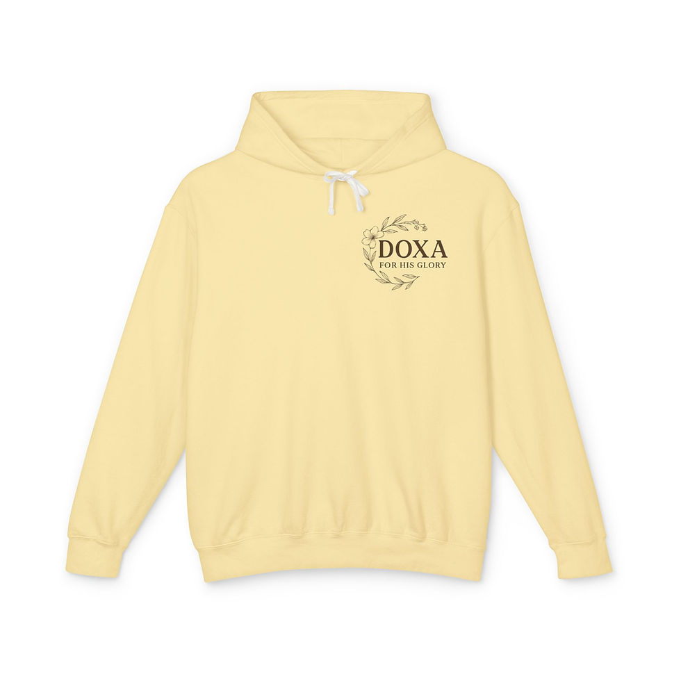 Butter yellow hoodie with Doxa Apparel ldesign