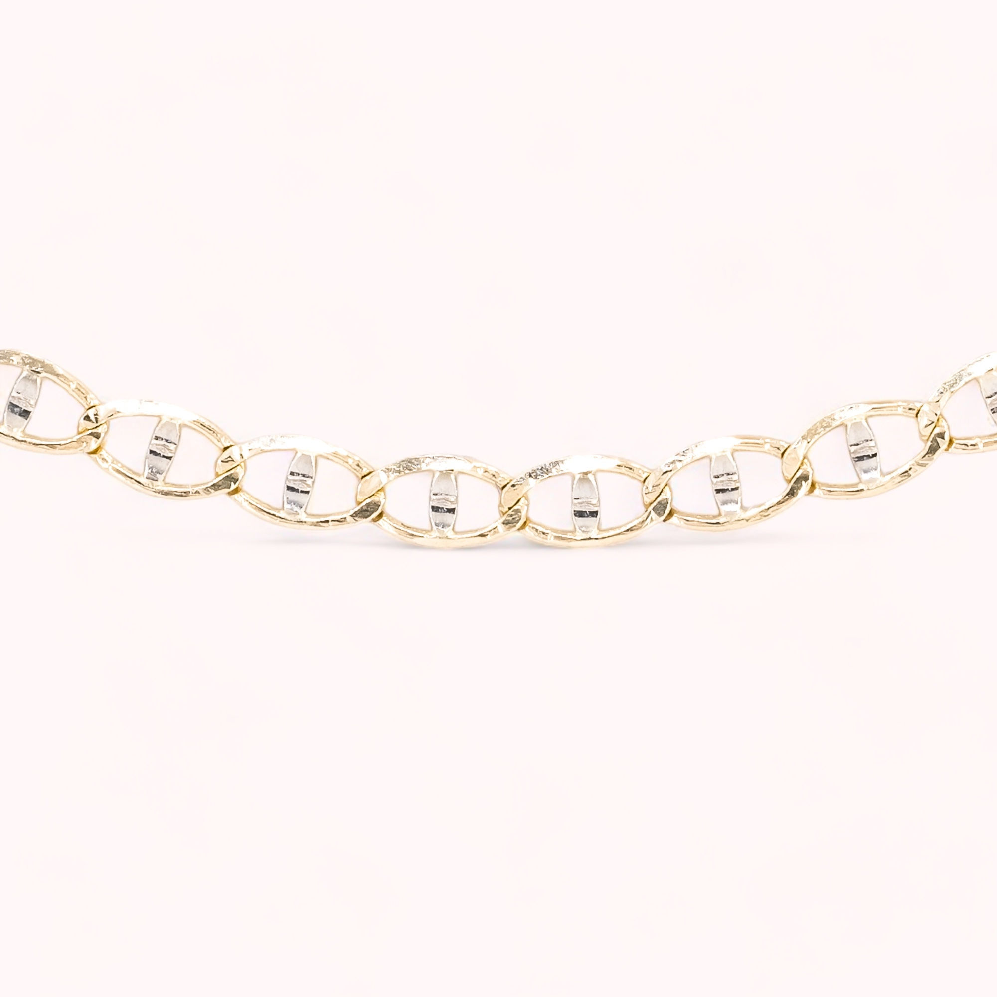 14K Gold Flat Mariner Link Chain 20"