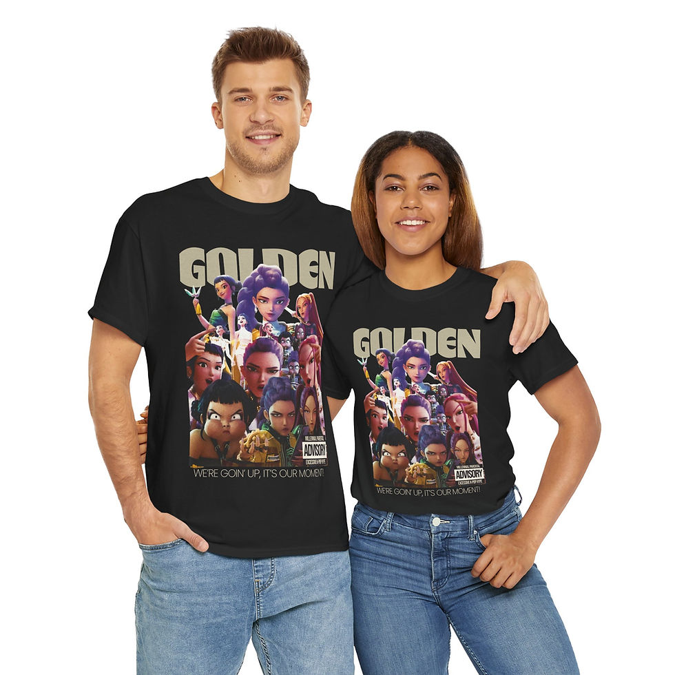 Thumbnail: Golden K-Pop Inspired Unisex Heavy Cotton Tee | Gildan 5000