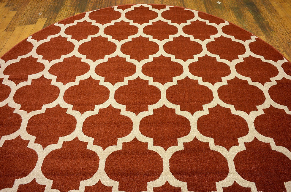 Thumbnail: Unique Loom Trellis Collection Area Rug - Philadelphia (8' Round Dark Terraco...