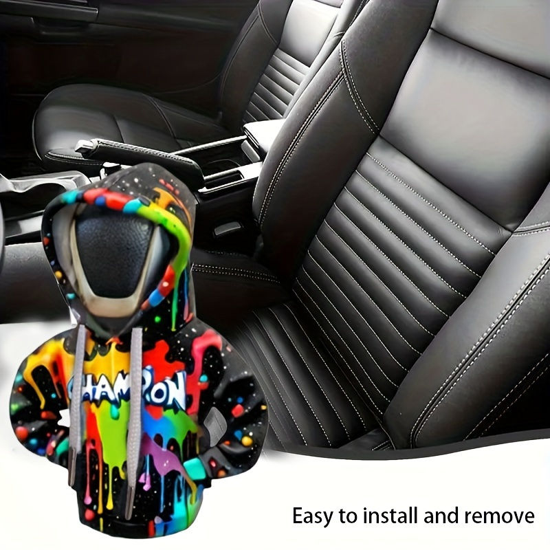 Thumbnail: 1PC Colorful Graffiti Hoody Car Gear Shift Knob Cover Manual or Automatic 