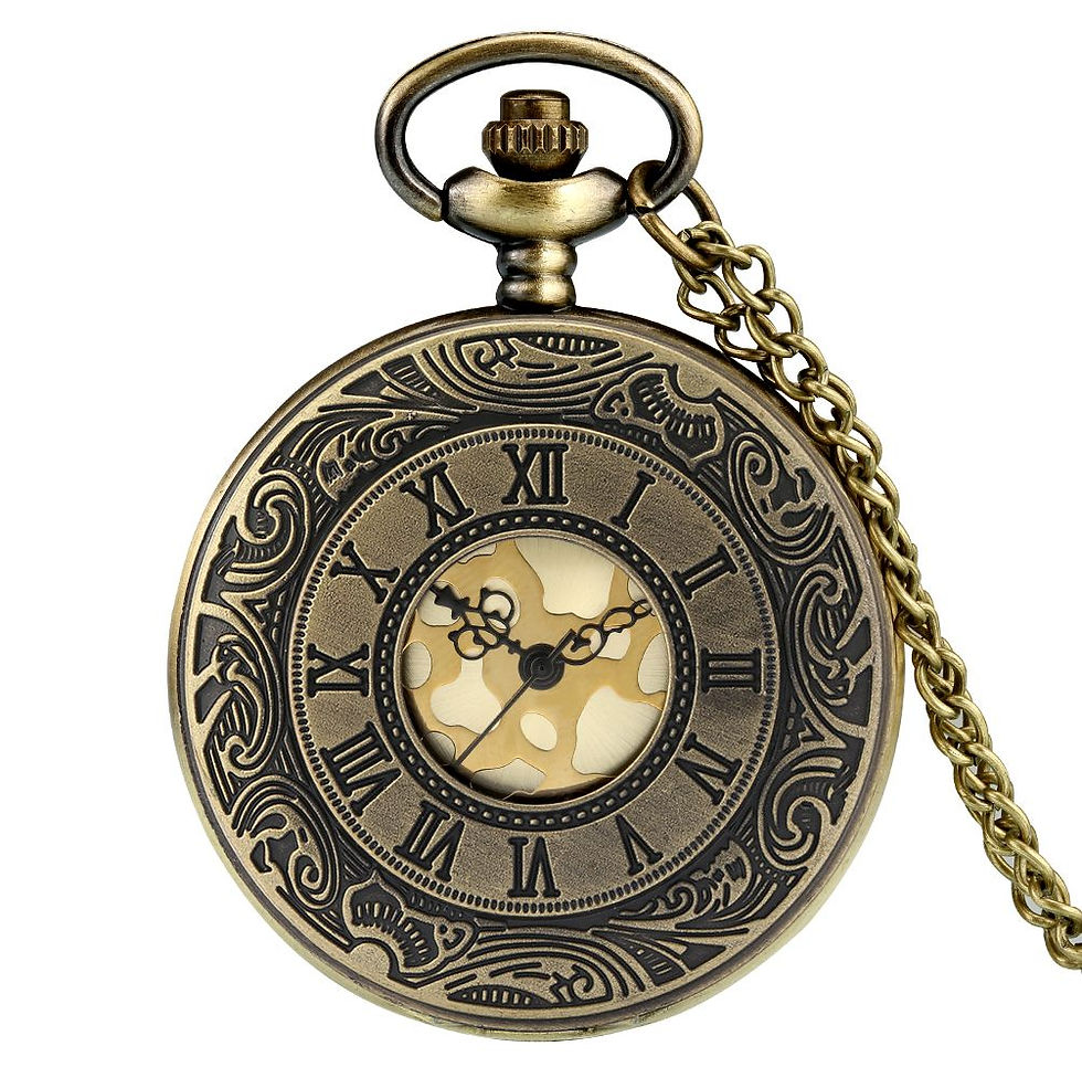 Thumbnail: Vintage Charm Black Unisex Fashion Roman Number Quartz Steampunk Pocket Watch Wo