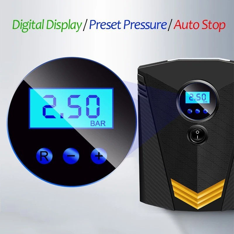 Thumbnail: EAFC Digital Tire Inflator DC 12 Volt Car Portable Air Compressor Pump