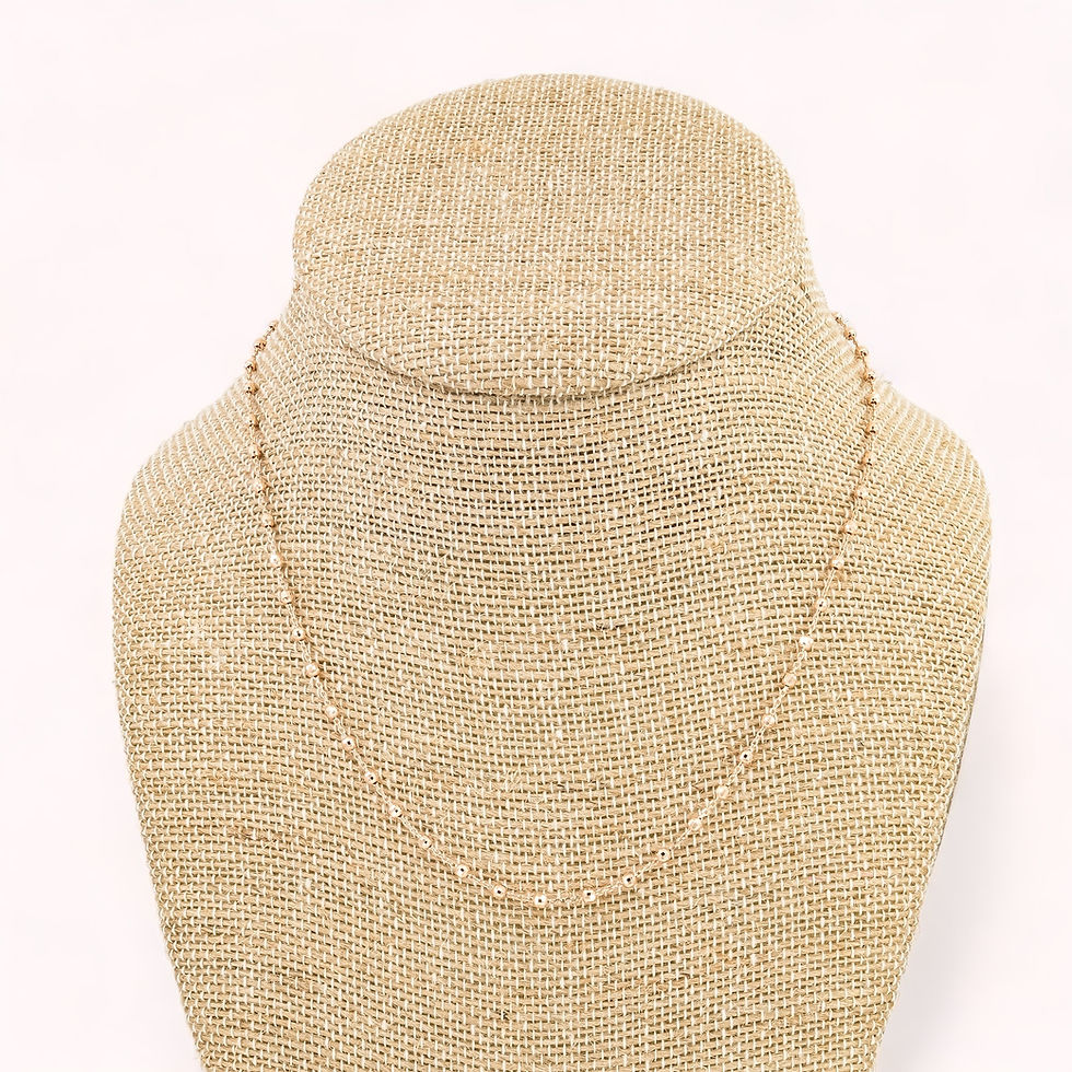 Thumbnail: 14K Solid Rose Gold Light Bead Station Chocker