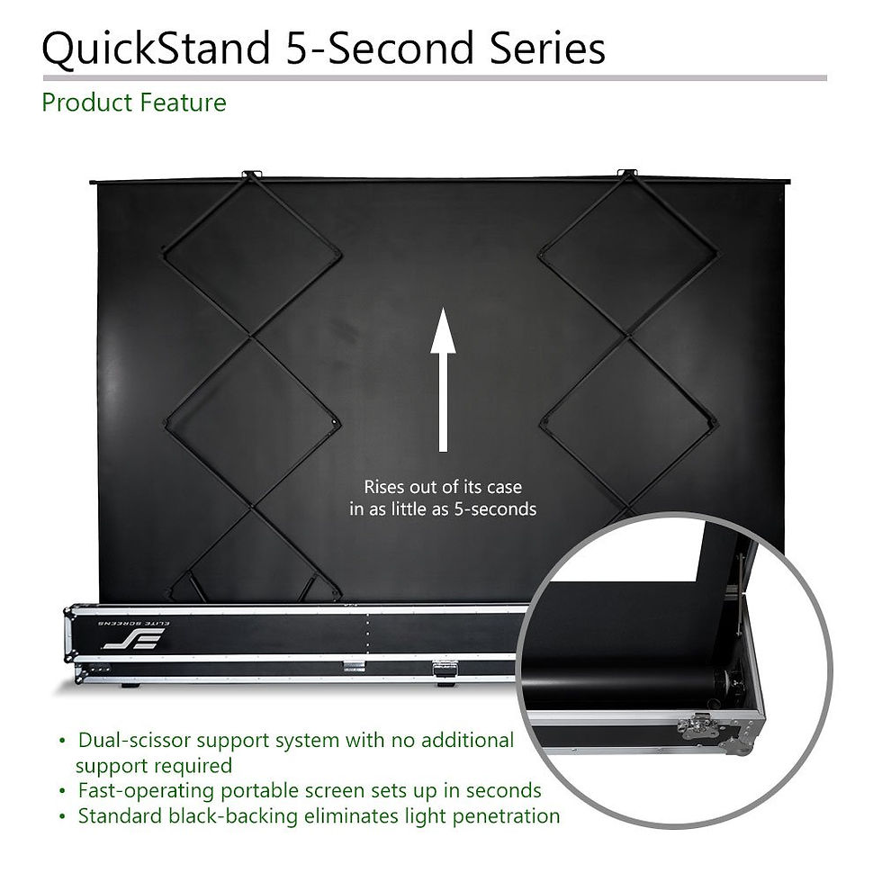 Thumbnail: Elite Screens QuickStand 5-Second Series, 150-Inch 16:9, Manual Pull Up Proje...