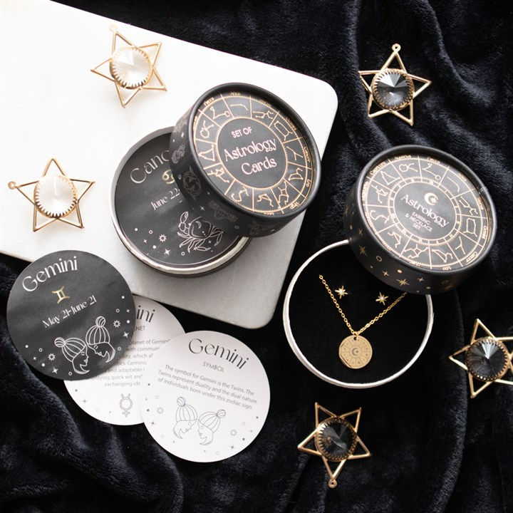 Thumbnail: Astrology Wheel Earring and Necklace Set