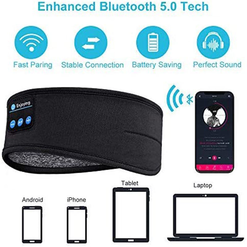 Thumbnail: Fone Bluetooth Earphones Sports Sleeping Headband Elastic Wireless Headphones Mu