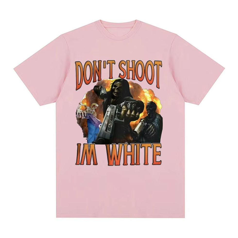 Thumbnail: Funny “Don’t Shoot, I’m White” Meme T-shirt – Casual Graphic Tee for Men & Women