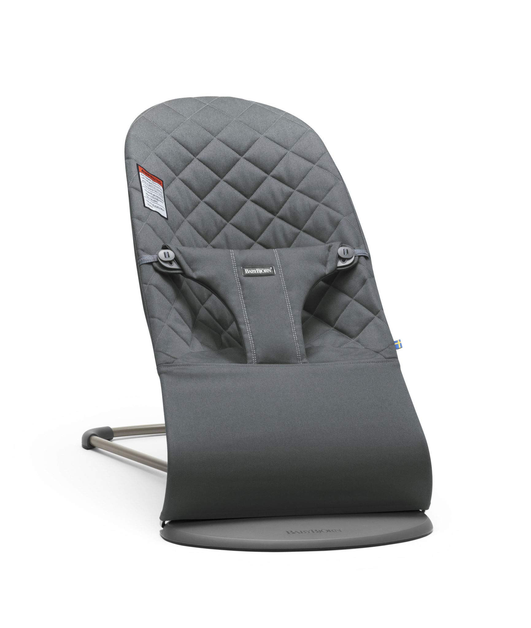 BabyBjörn Bouncer Bliss, Cotton, Classic Quilt, Anthracite 2-in-1 Adjustable ...