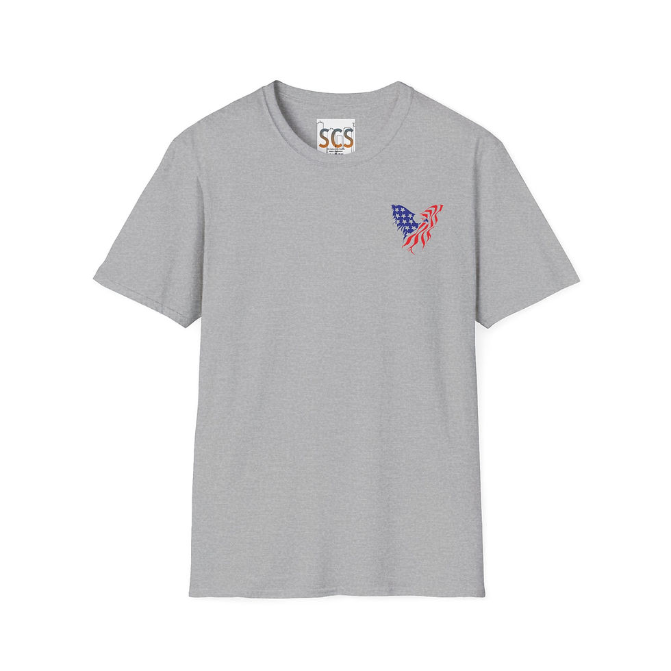Thumbnail: Patriotic Eagle Graphic TShirt, USA Flag Tee, Military Tribute, Unisex Softstyle