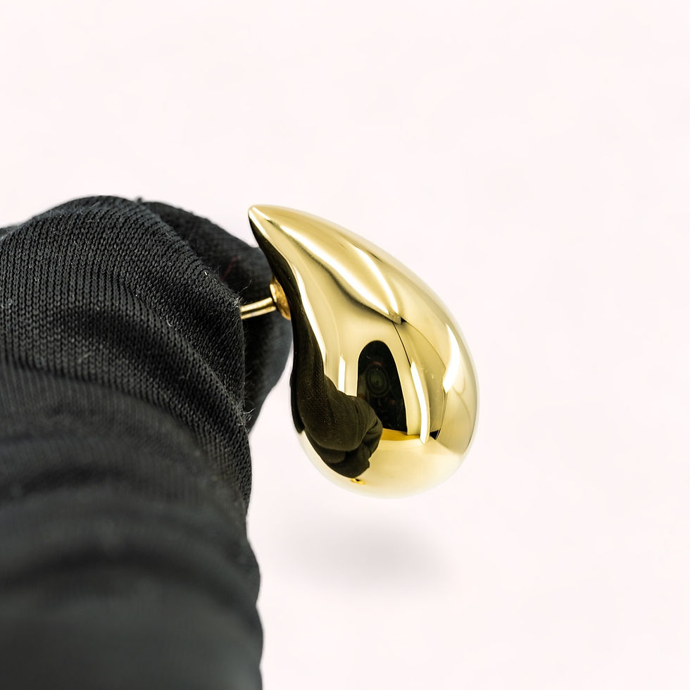 Thumbnail: 14K Solid Gold Petite Tear Drop Earrings