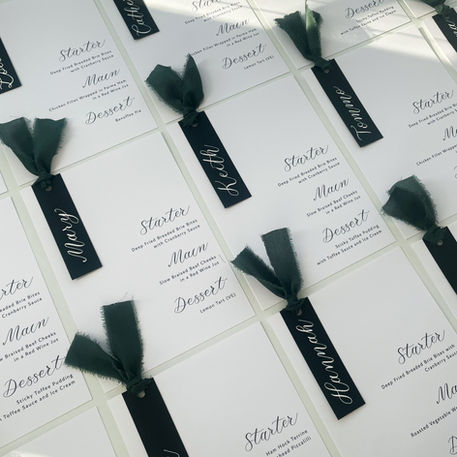 Monochrome Wedding Menu