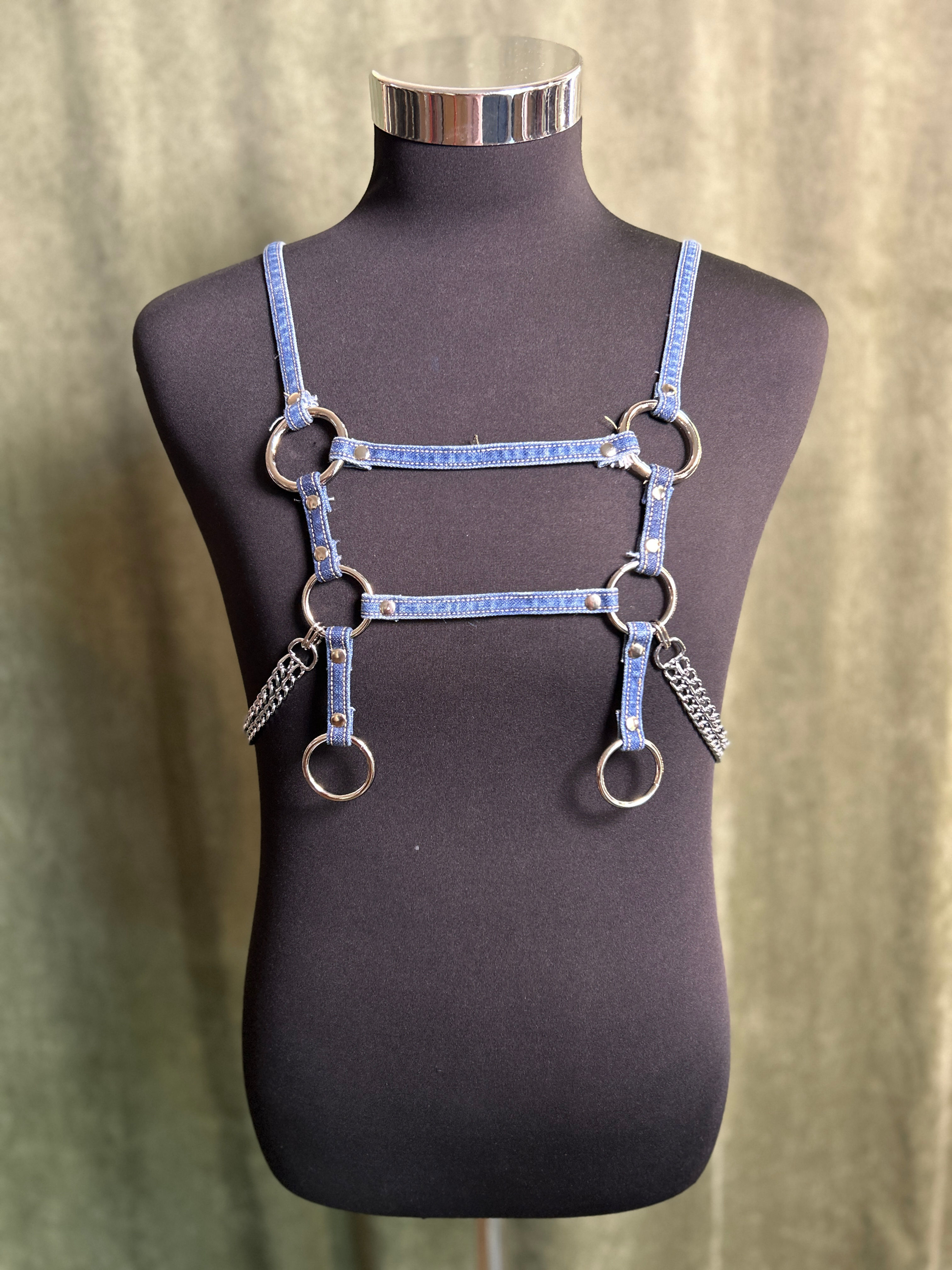 Genderless Denim Harness Top